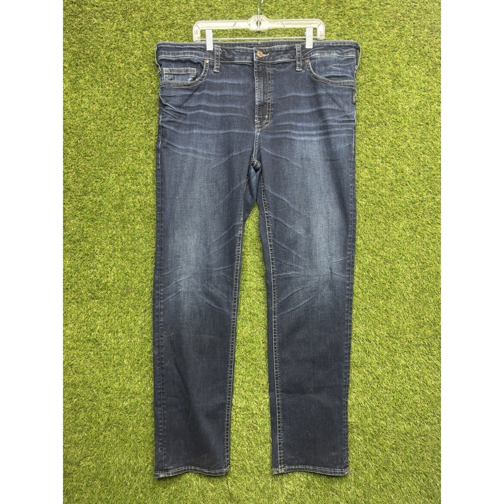 Silver Jeans Mens 40x36 Grayson Western Glove Works Dark Wash Denim Stretch